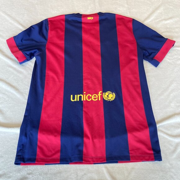 Nike Kids Qatar Airways Barcelona Soccer Football Jersey Navy and Red Large EUC - Picture 6 of 13